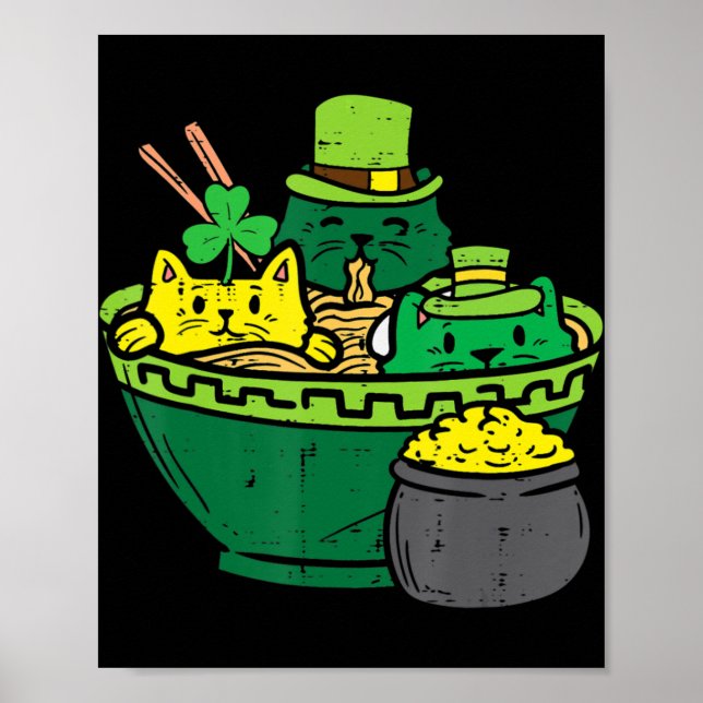 Póster Gatos irlandeses de Ramen adoran a anime antes que (Frente)