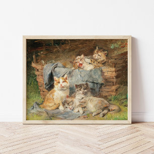 Póster Gatos juguetones Julius Adam el Joven