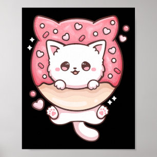 Póster Gatos kawaii guisados no hacen gatos graciosos a A