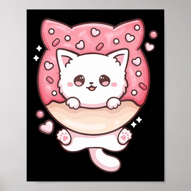 Póster Gatos kawaii guisados no hacen gatos graciosos a A (Frente)