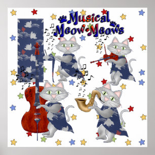 Póster Gatos Lindos Musical Banda de Gatos