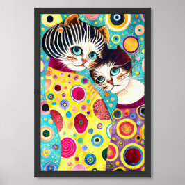 Póster Gatos locos abstractos geniales