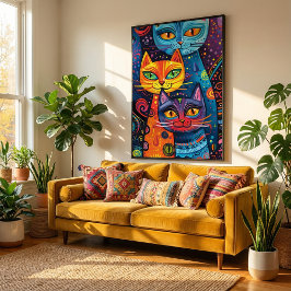 Póster Gatos Locos Y Locos: Pancarta de Personalizado de 