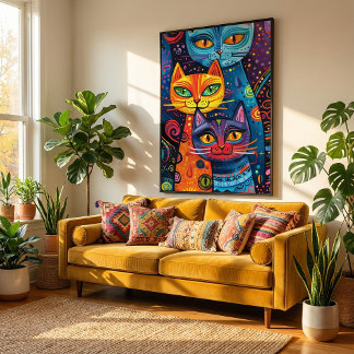 Póster Gatos Locos Y Locos: Pancarta de Personalizado de