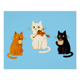 Póster Gatos Musicales