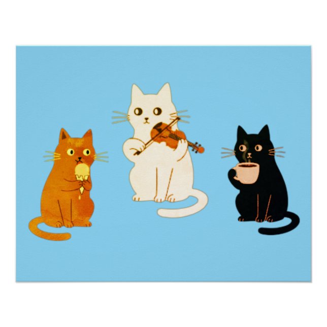 Póster Gatos Musicales  (Anverso)