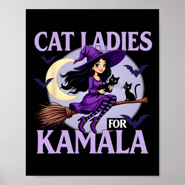 Póster Gatos Para Harris 2024 Tocantes Testigos De Hallow (Frente)