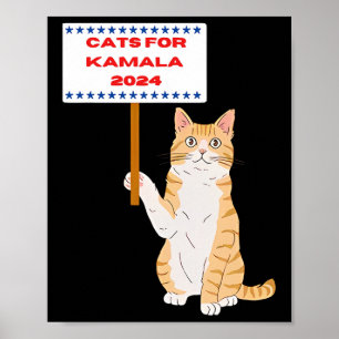 Póster Gatos Para Kamala Harris Vota Presidente 2024 EE.