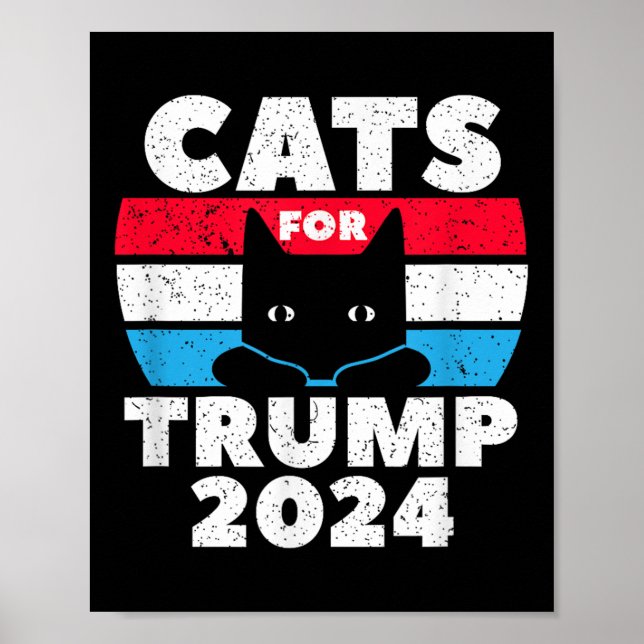 Póster Gatos Para Las Elecciones De Trump 2024 (Frente)