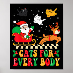 Póster Gatos para todos Navidad Gato divertido Navidad mu
