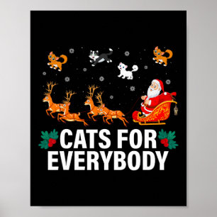 Póster Gatos Para Todos Navidades Gato Diversión Noche Mu