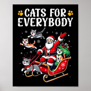 Póster Gatos Para Todos Navidades Gato Gracioso