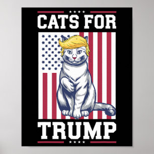 Póster Gatos para Trump 2024 Vota por el Presidente Donal