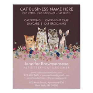 Póster Gatos Pequeños Rosados Lindos