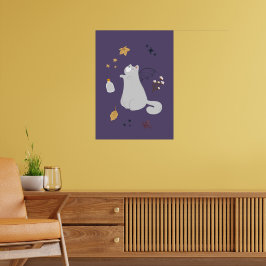 Póster Gatos personalizados divertidos con escobas, calab