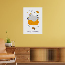 Póster Gatos personalizados divertidos con escobas, calab