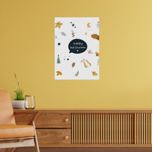 Póster Gatos personalizados divertidos con escobas, calab