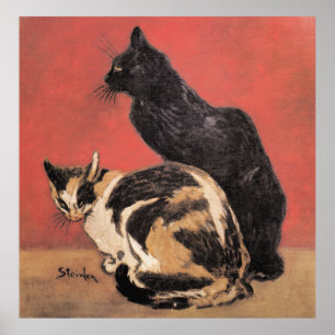 Póster Gatos, pintura de Theophile Steinlen,