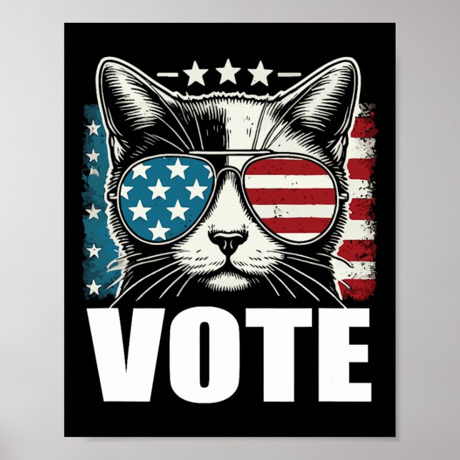 Póster Gatos Por La Votación Kamala Harris 2024 (Frente)