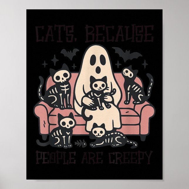 Póster Gatos Porque La Gente Es Un Gato Fantasma De Hallo (Frente)