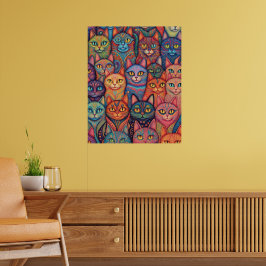 Póster Gatos psicodélicos. Hippy, Bohemian, BoHo