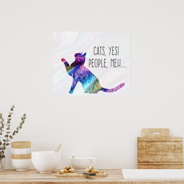 Póster Gatos, Sí, Gente, Bah (Cocina)
