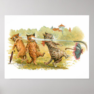 Póster Gatos sorprendidos Louis Wain
