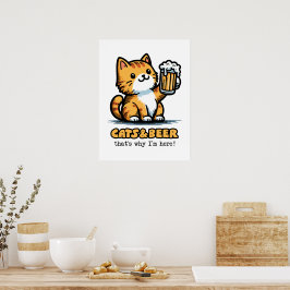 Póster Gatos y cerveza 2