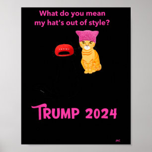 Póster Gatos Y Damas De Gato Para Trump 2024 Divertido