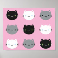 Gatos y gatitos kawaii (rosados)