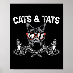 Póster Gatos Y Gatos Tatuajes Tatuaje Tattoo Tattoooing K
