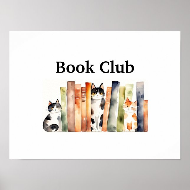 Póster Gatos y libros: Club de Libros (Frente)