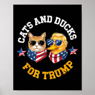 Póster Gatos y patos para Trump 2024