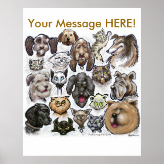 Póster Gatos y perros