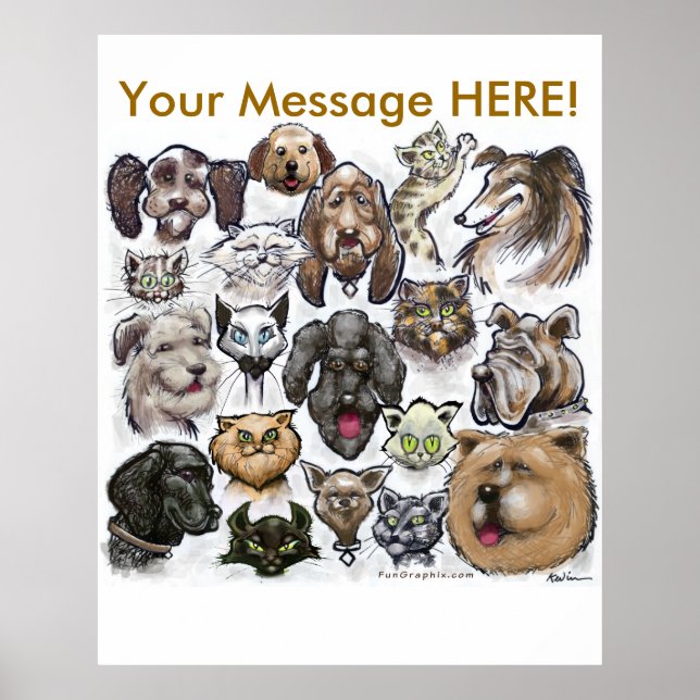 Póster Gatos y perros (Frente)