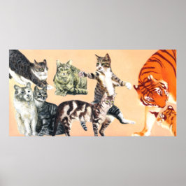 Póster Gatos yendo a jugar