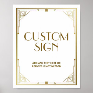 Póster Gatsby Roaring Rótulo Personalizado Art Deco Speak