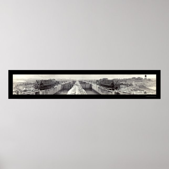 Póster Gatun bloquea foto de Panamá 1913 (Frente)