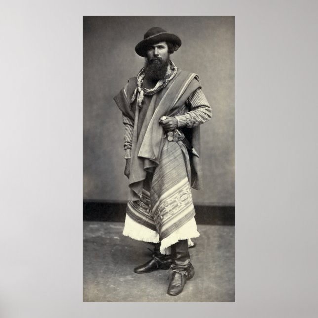 Póster Gaucho de la República Argentina 1868 (Frente)