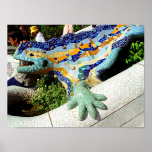 Póster Gaudi Lizard Mosaics