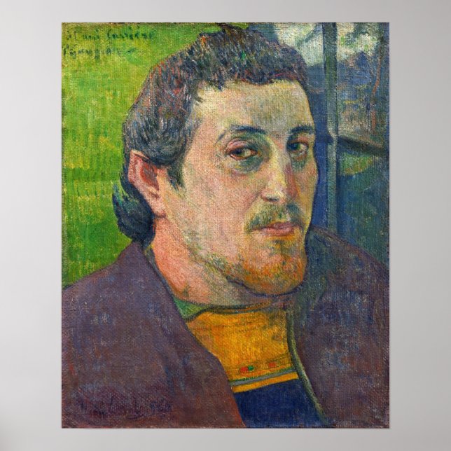 Póster Gauguin - Autoretrato Dedicado A Carriere 1888 (Frente)