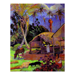 Póster Gauguin - Cerdos Negros