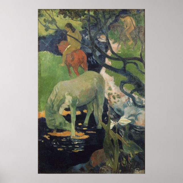 Póster Gauguin - El caballo blanco 1898 (Frente)