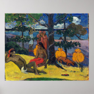 Póster Gauguin - Escena Tahitiana 1896