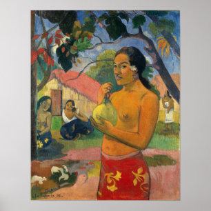 Póster Gauguin - Eu Haere Ia Oe (Mujer sosteniendo una fr