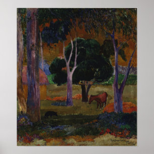Póster Gauguin - Hiva Oa (Un Cerdo Y Un Caballo) 1903