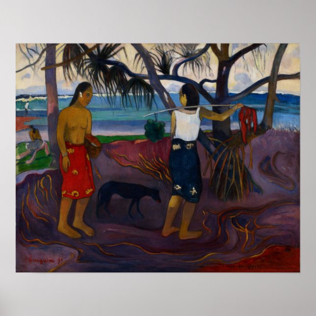 Póster Gauguin - I Raro Te Oviri (Under Pandanus) 1891 (Frente)
