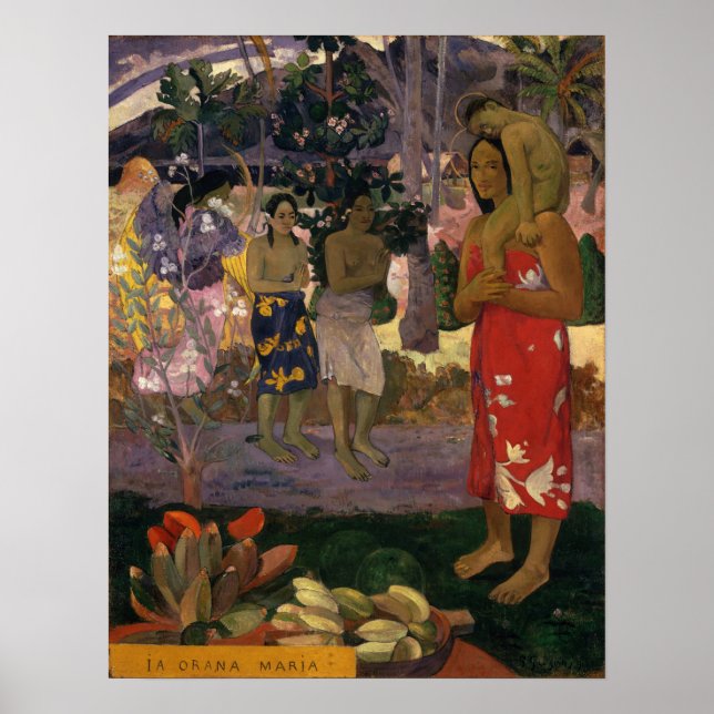 Póster Gauguin - Ia Orana Maria (Hail Mary) 1891 (Frente)