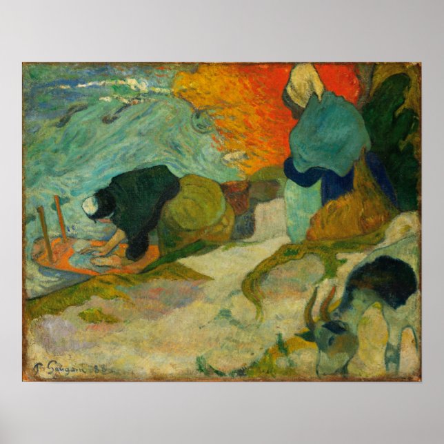 Póster Gauguin - Lavanderas En Arles 1888 (Frente)