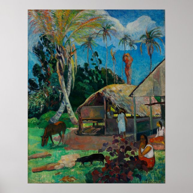 Póster Gauguin - Los cerdos negros 1891 (Frente)